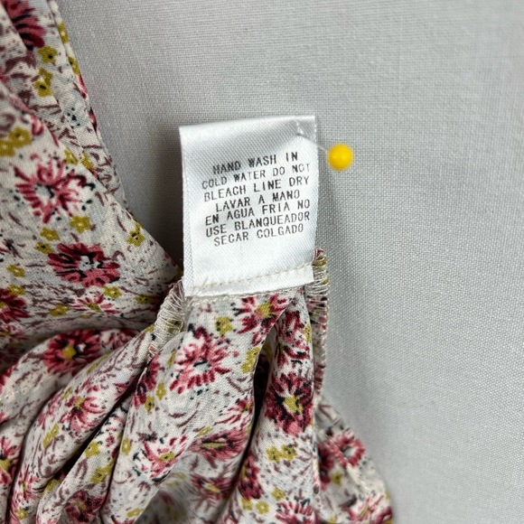 Entro Mini Dress Womens Large Ditsy Floral Puff Sleeve Gathered Cottage Core - Picture 6 of 13